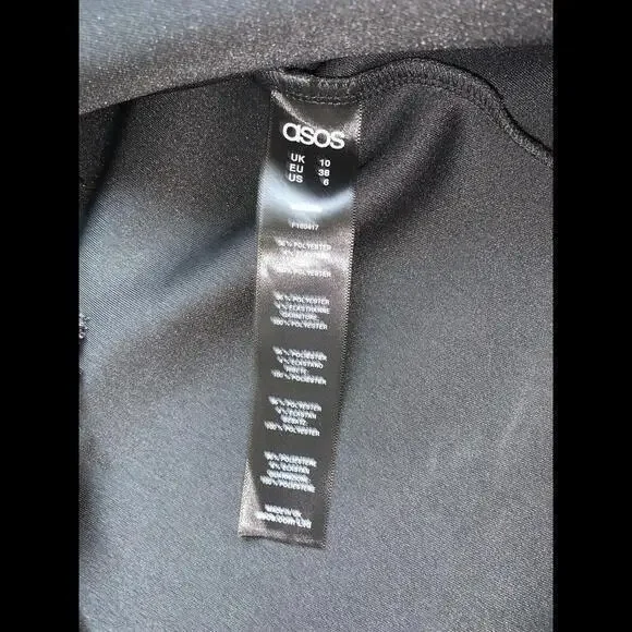 asos Form Fitting size 6 Black Tassels Skirt Made In UK - Picture 7 of 7